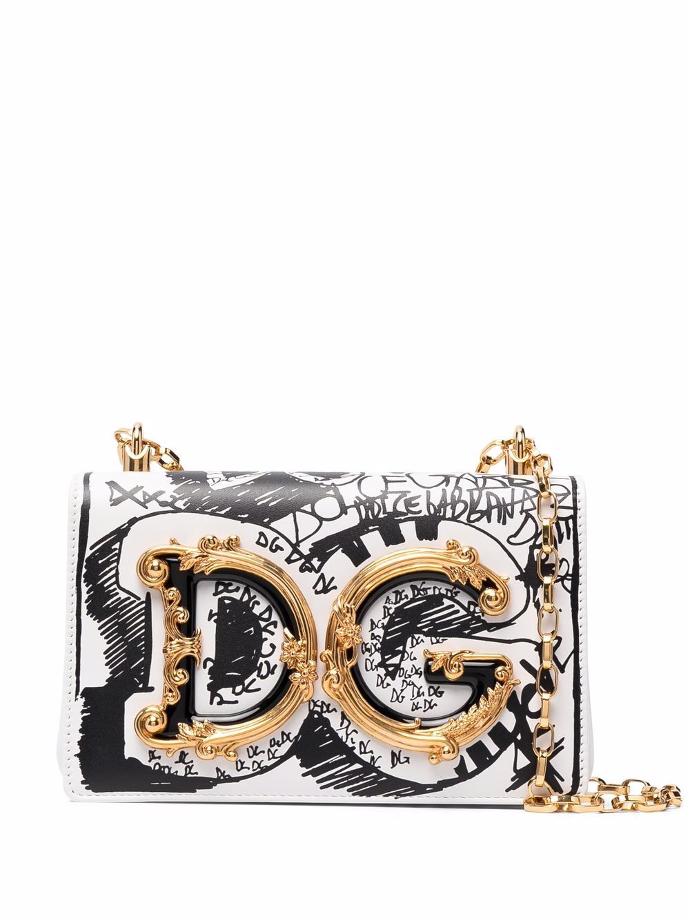 Shop Dolce & Gabbana Dg Girls Graffiti-print Crossbody Bag In White