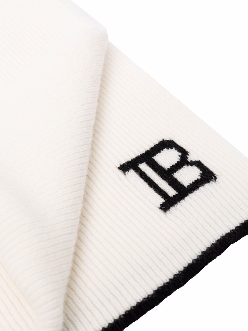 фото Balmain шарф в рубчик с логотипом