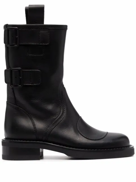 Buttero side-buckle ankle-length boots