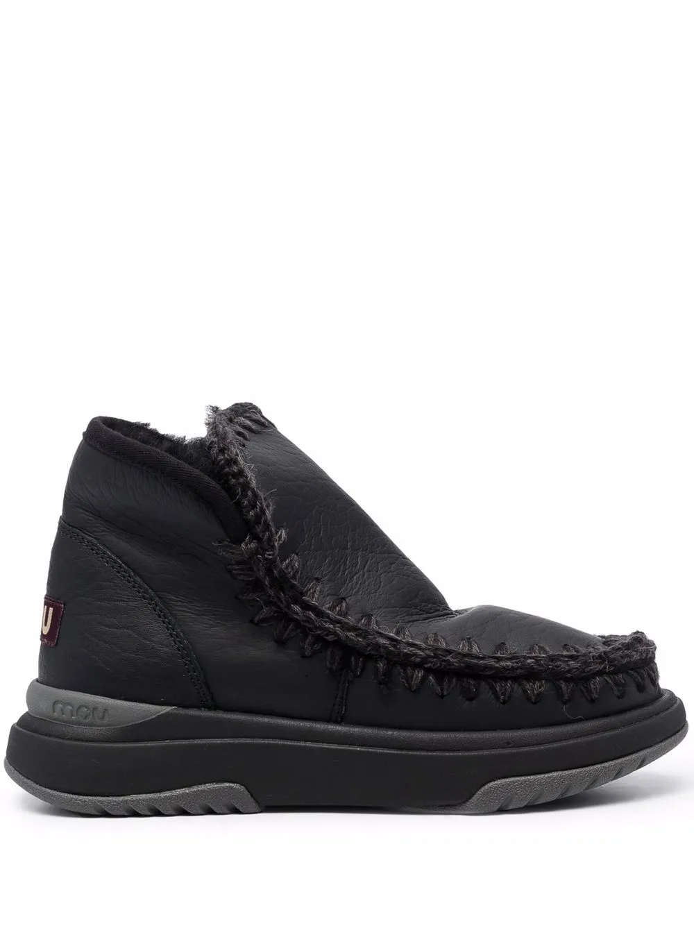 

Mou whipstitched sheepskin boots - Black