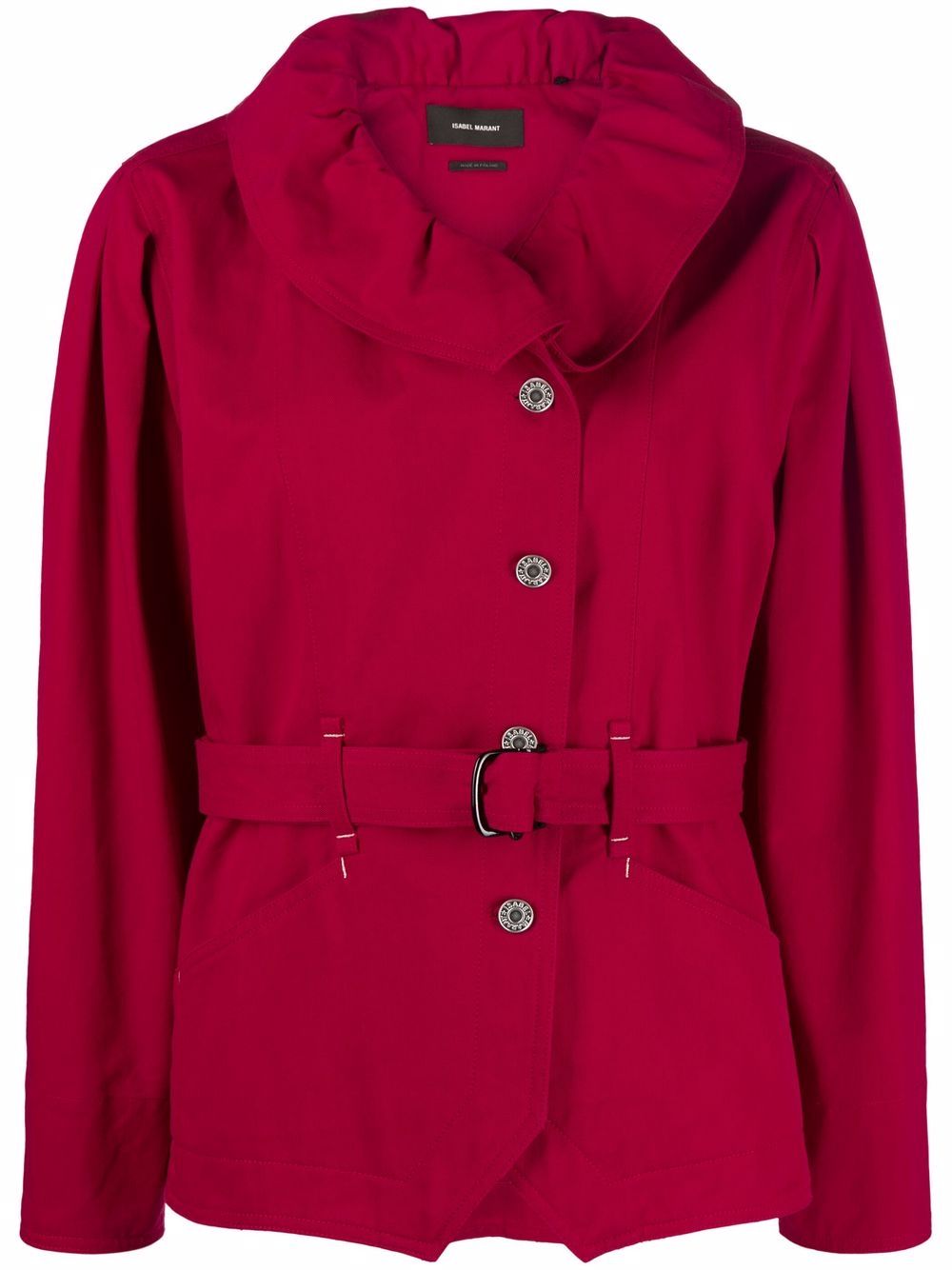 ISABEL MARANT Dipazo belted wide-collar jacket - Red