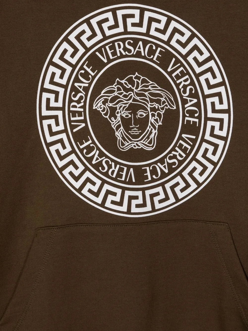 Versace Kids' Medusa Back Logo Cotton Hoodie In Green