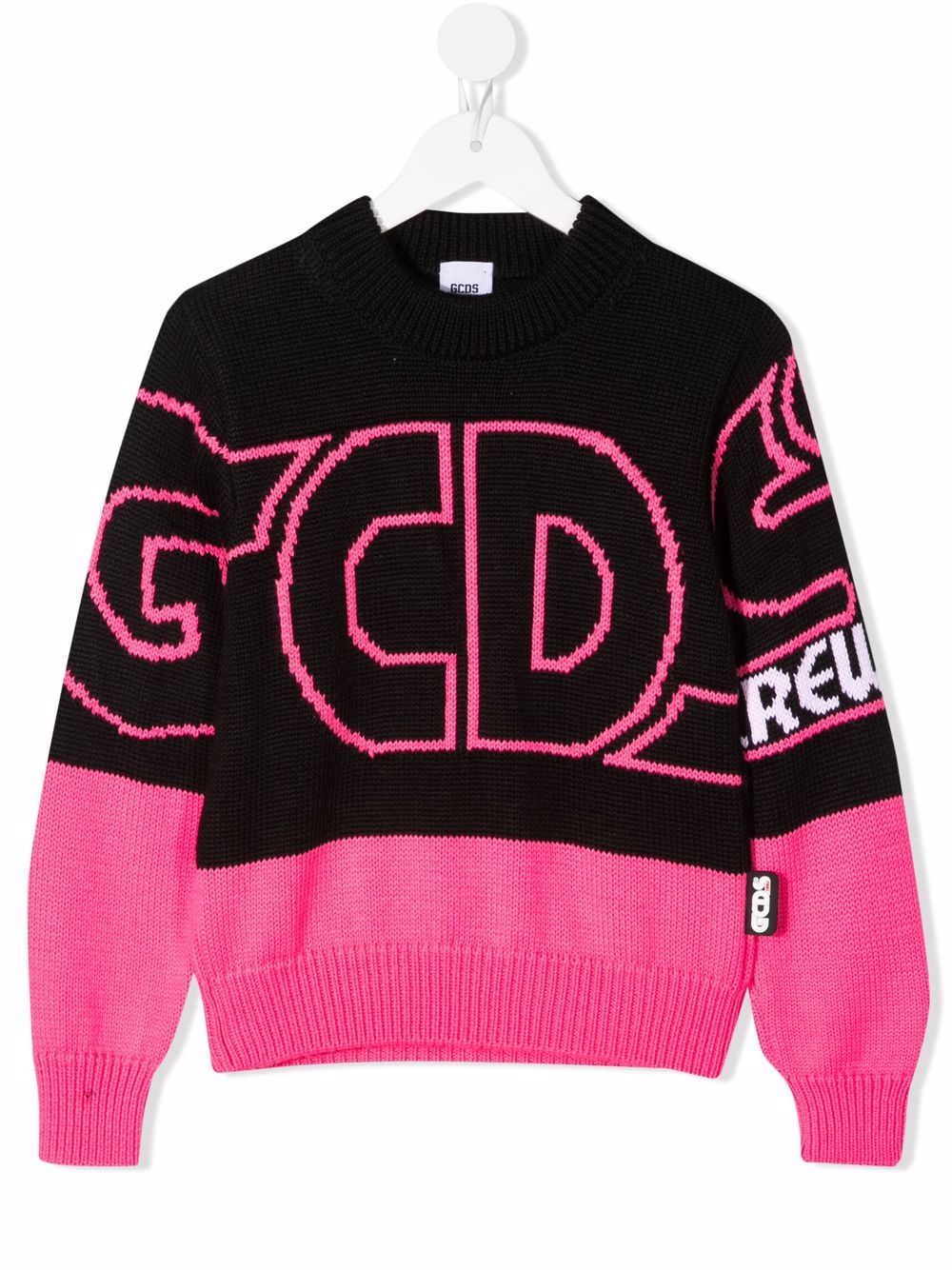 фото Gcds kids logo-print knitted jumper