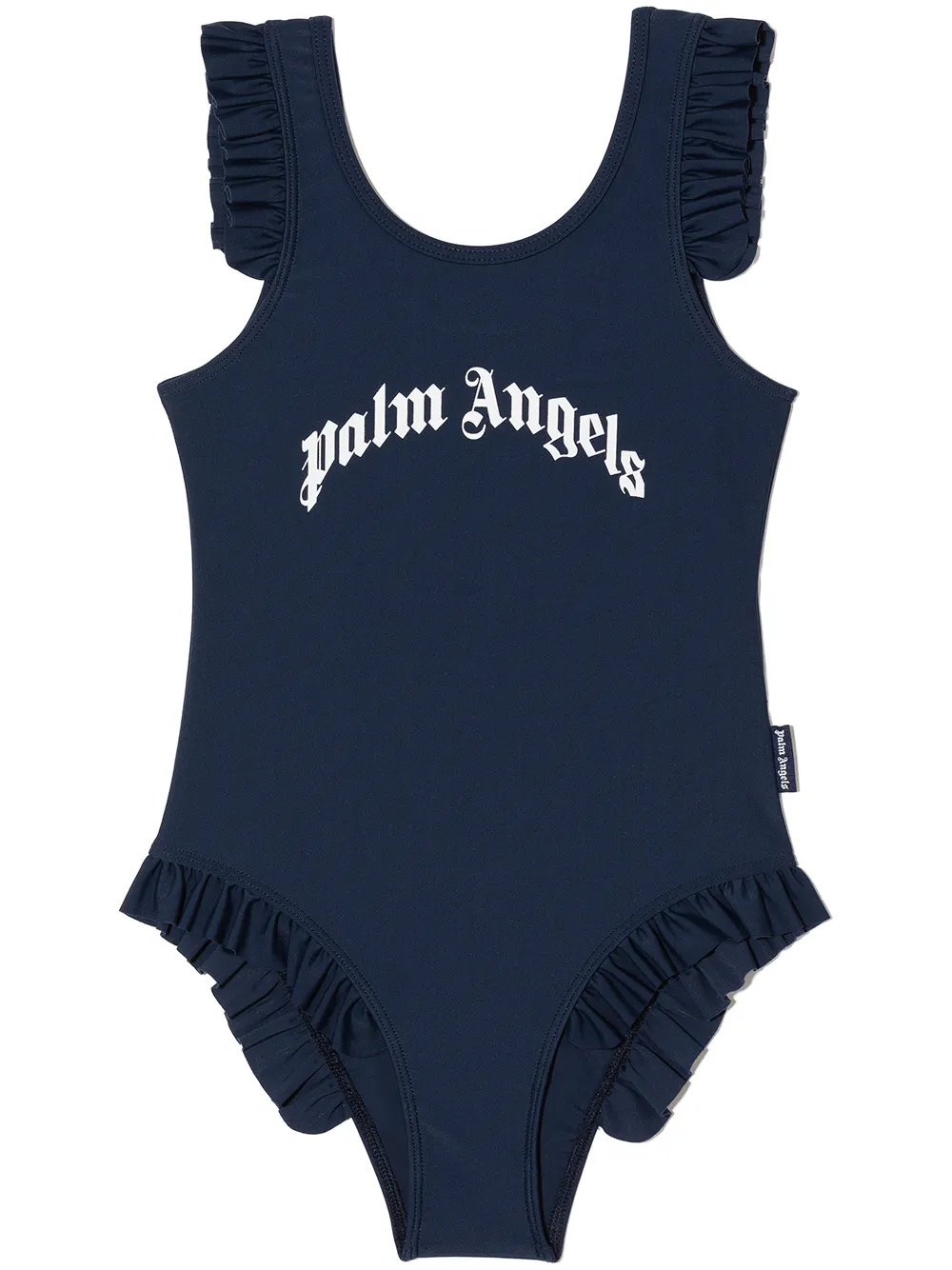 

Palm Angels Kids traje de baño con logo estampado y volantes - Azul