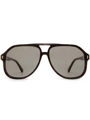 Gucci Eyewear ダブルブリッジ ラウンドサングラス 通販 - FARFETCH