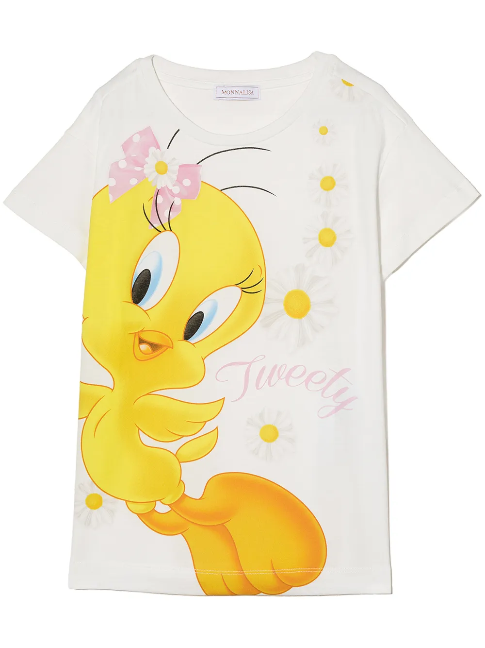 

Monnalisa Tweety-print cotton T-shirt - White