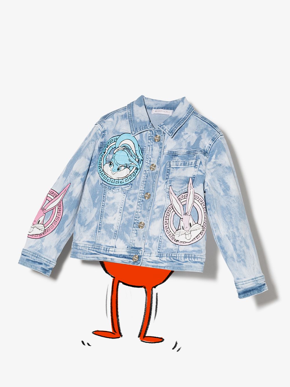 Monnalisa Bugs & Lola Bunny-motif Cotton Bomber Jacket - Farfetch