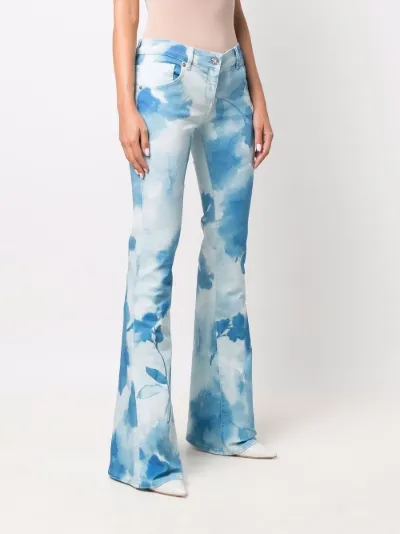 floral print flared trousers 
