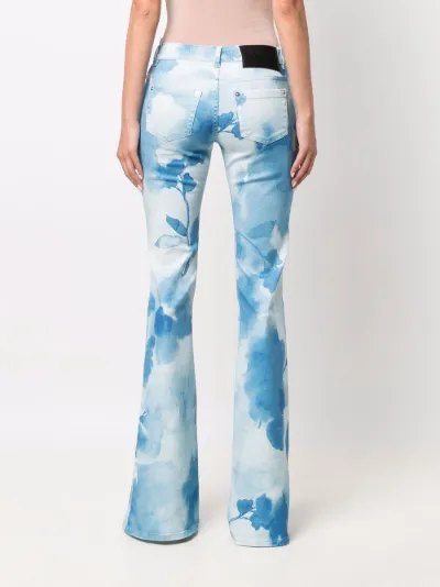 floral print flared trousers 