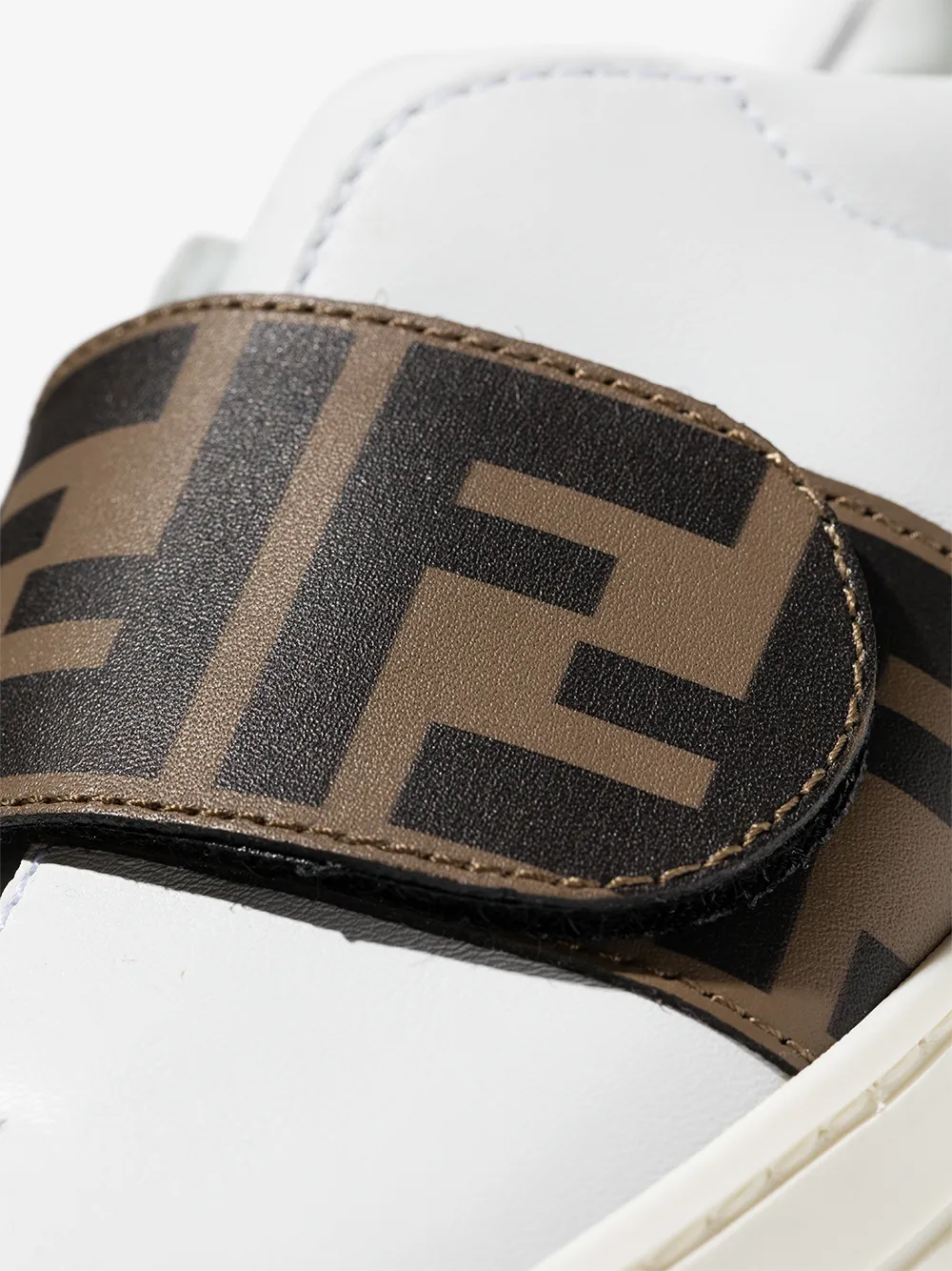 Shop Fendi Logo-strap Low-top Sneakers In White