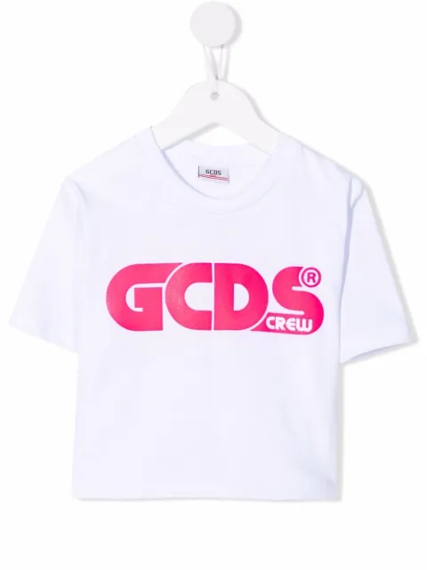 Gcds Kids logo-print cropped T-shirt