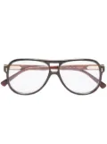 Gucci Eyewear pilot frame glasses - Brown