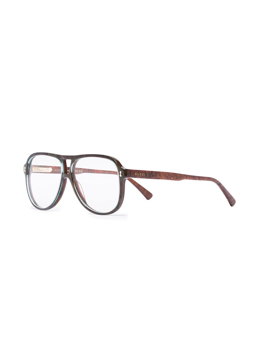 Gucci Eyewear Bril met piloten montuur - Bruin