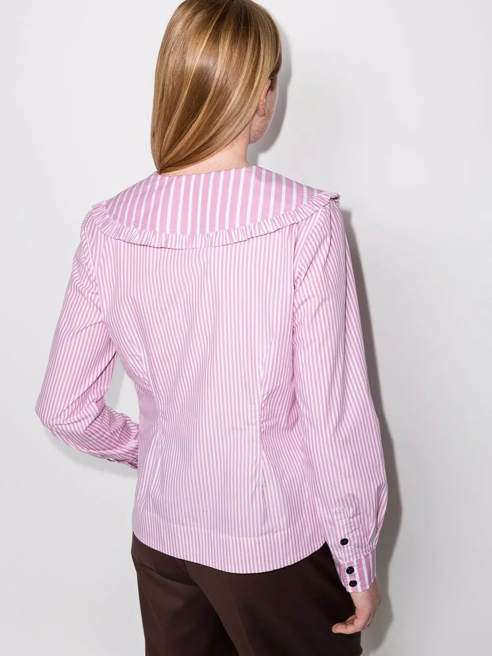 GANNI Peter Pancollar Striped Shirt Farfetch