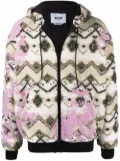 MSGM geometric print hooded jacket - White