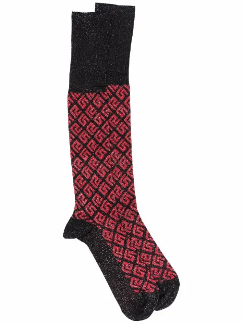 versace范思哲男士袜子系列_logo条纹镶嵌袜_logo印花袜子_嵌花针织袜