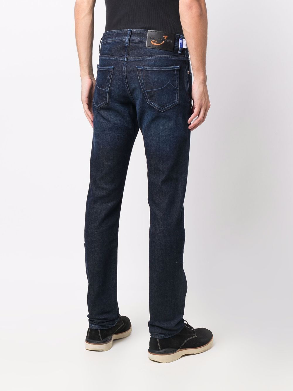 Shop Jacob Cohen Low-rise Straight-leg Jeans In Blue