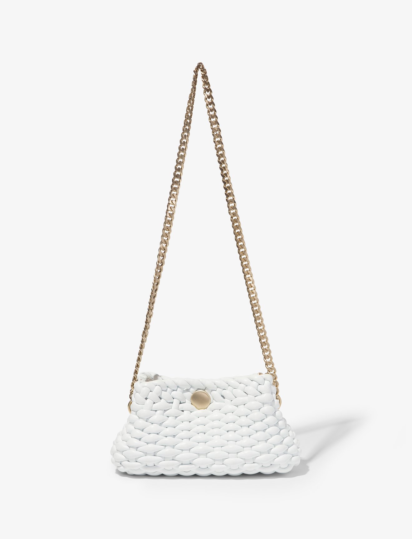 Small Woven Leather Chain Tobo Bag #6