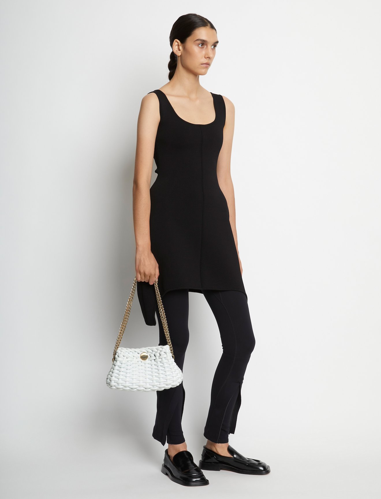 Small Woven Leather Chain Tobo Bag #4