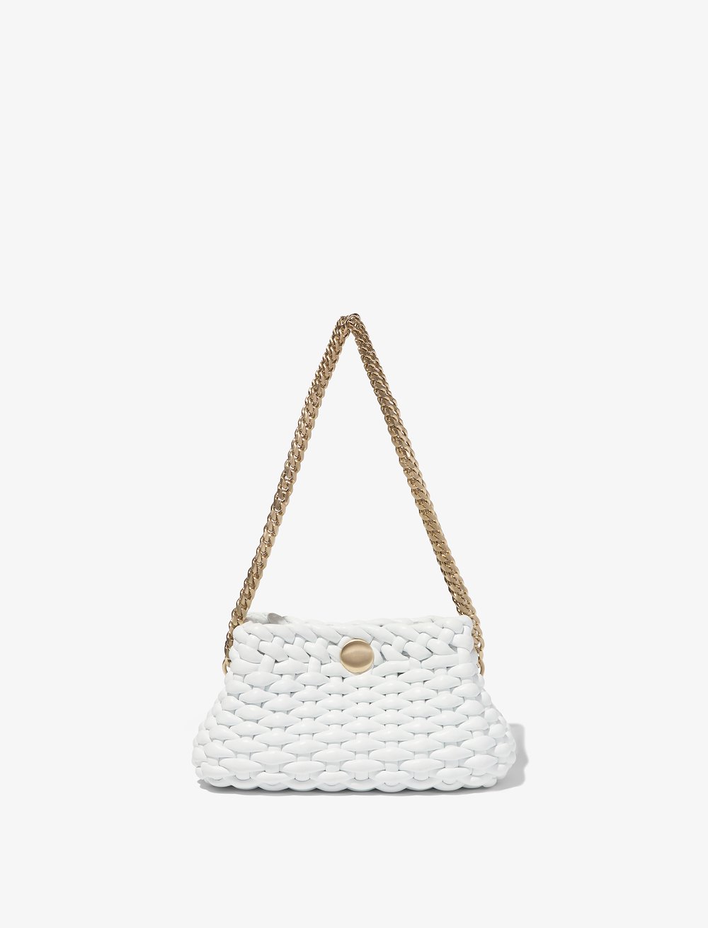 Small Woven Leather Chain Tobo Bag