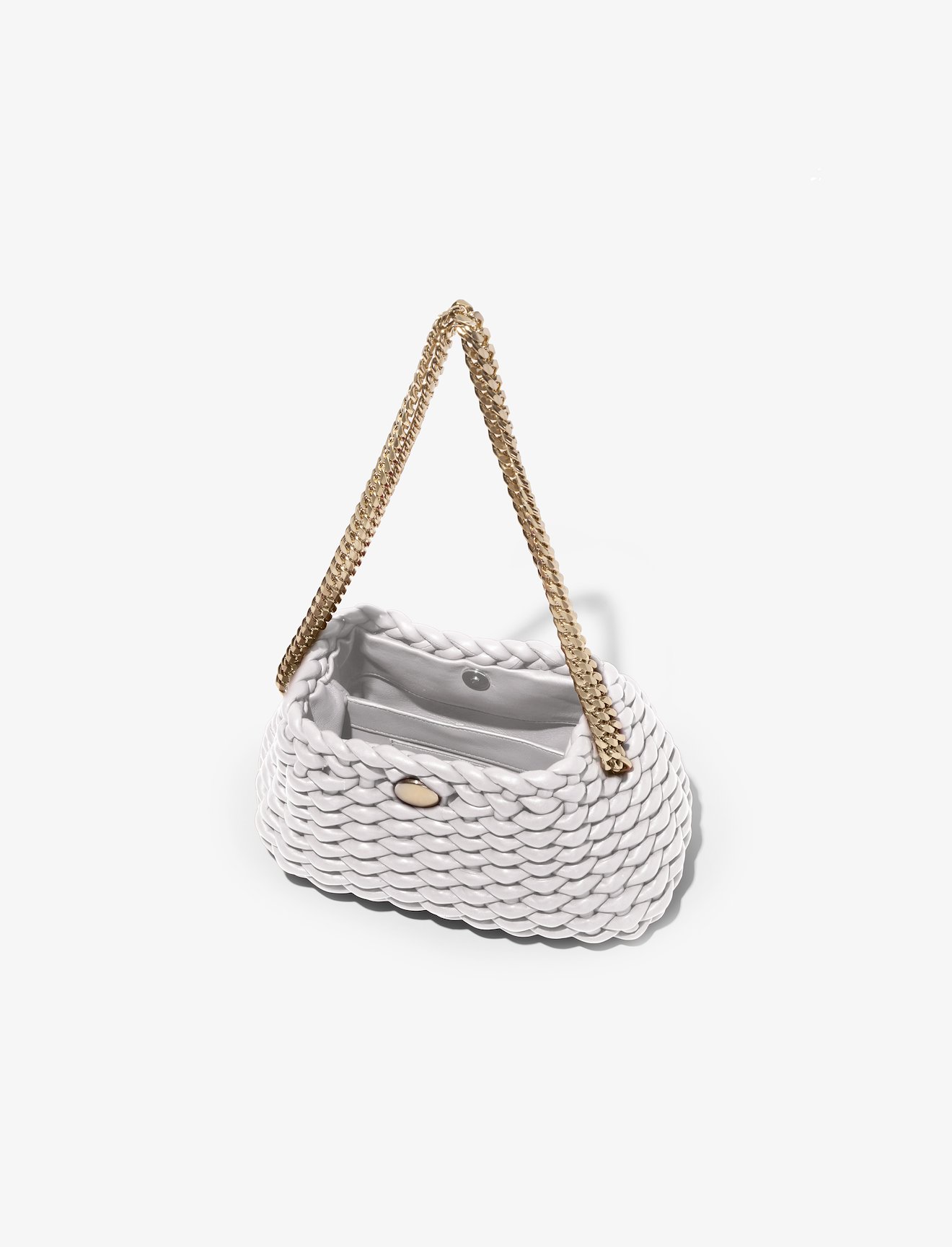 Small Woven Leather Chain Tobo Bag #9