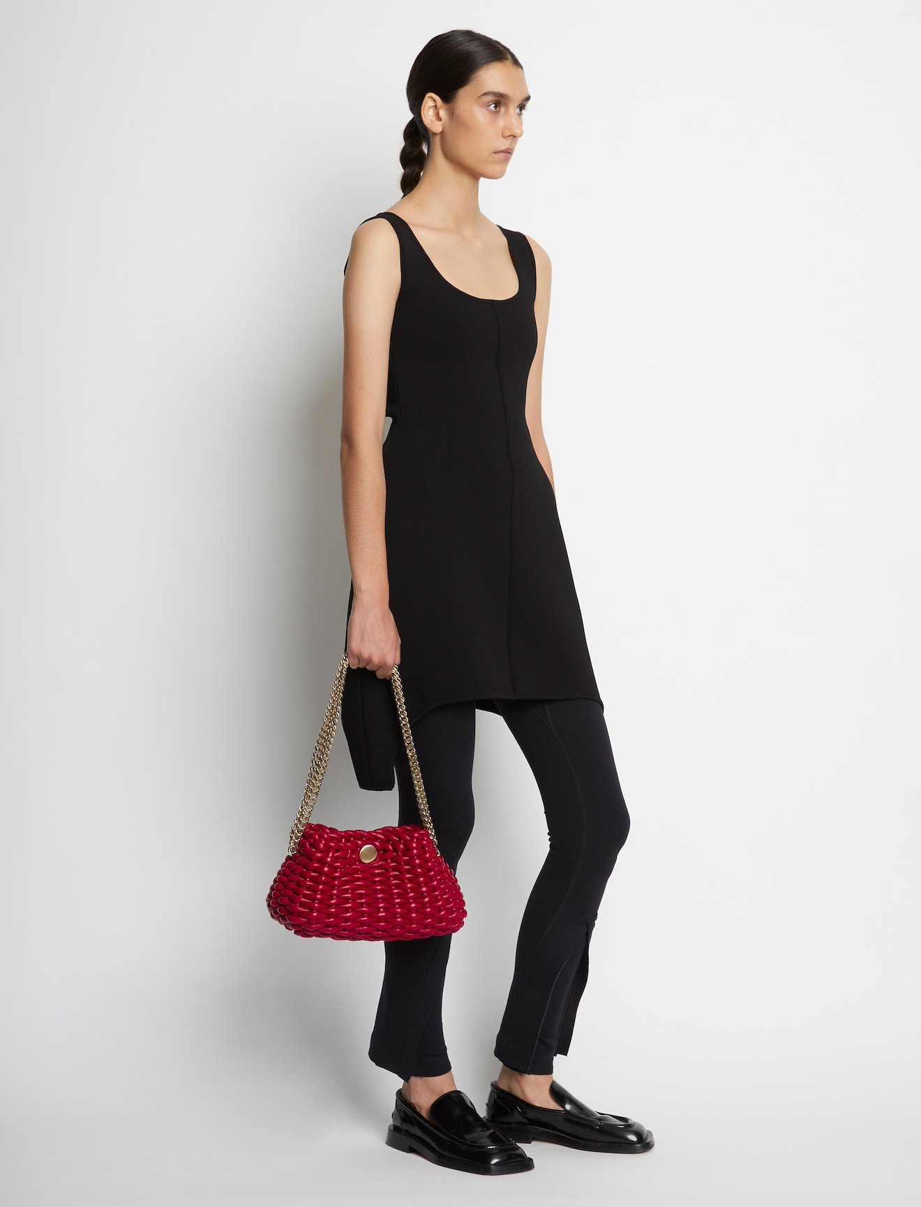 Small Woven Leather Chain Tobo Bag #2