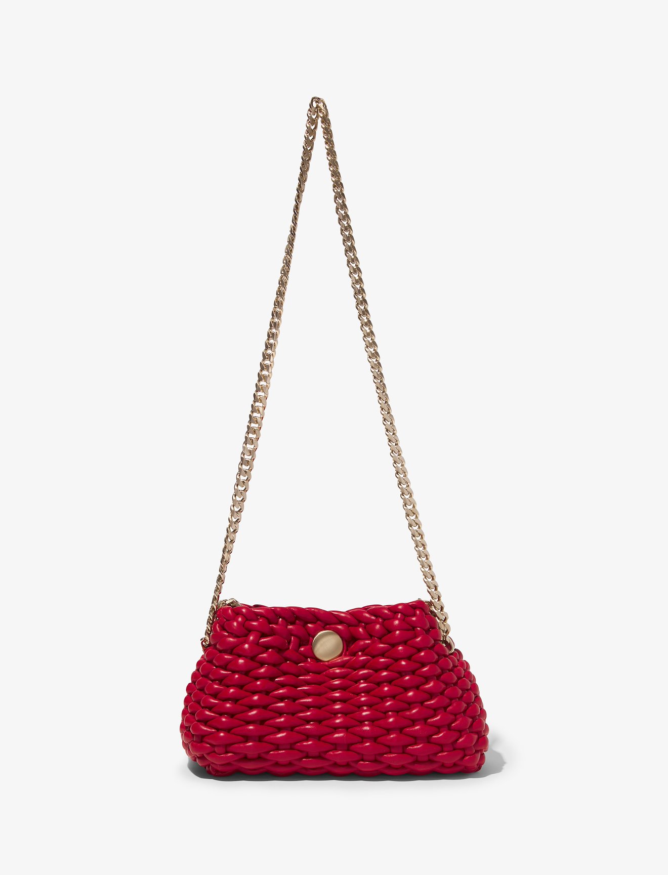 Small Woven Leather Chain Tobo Bag #3