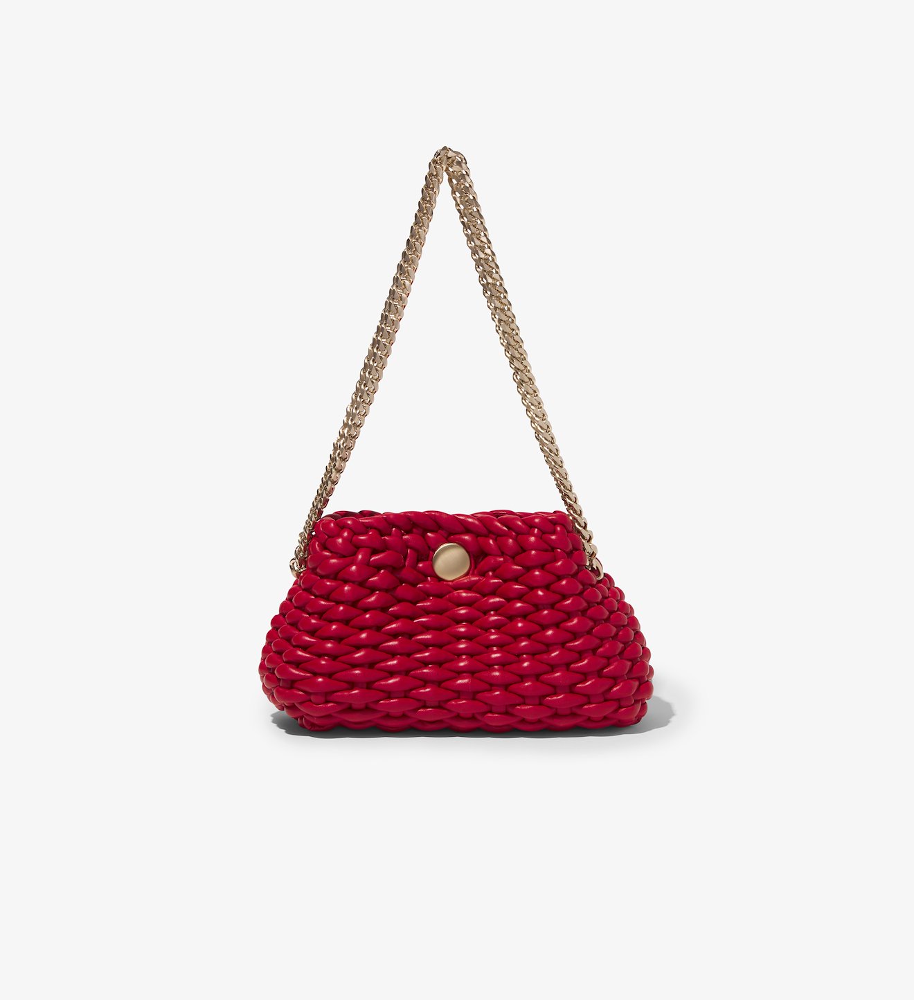 Small Woven Leather Chain Tobo Bag