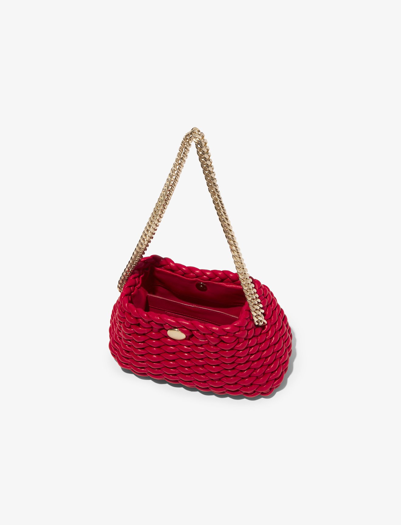 Small Woven Leather Chain Tobo Bag #4