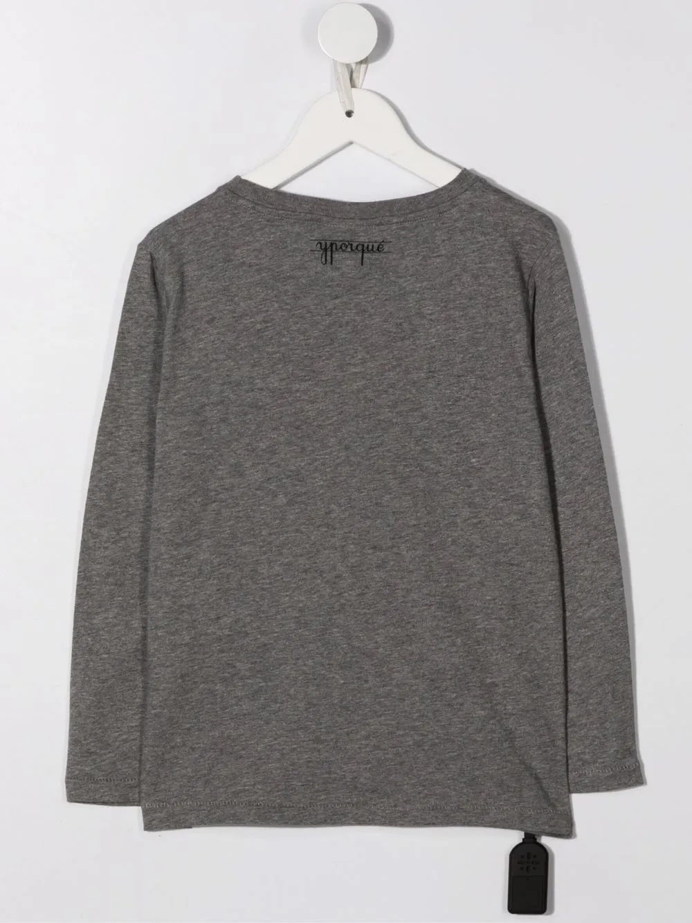 Shop Yporqué Graphic Print Long-sleeve Top In Grey