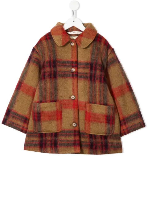Bonton معطف كاروهات بصف أزرار