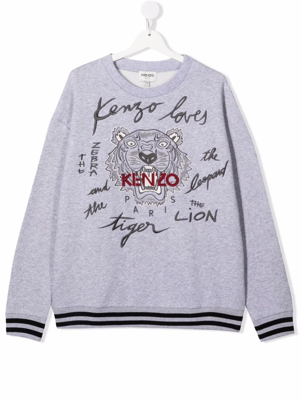 фото Kenzo kids толстовка из смесового хлопка с вышитым логотипом