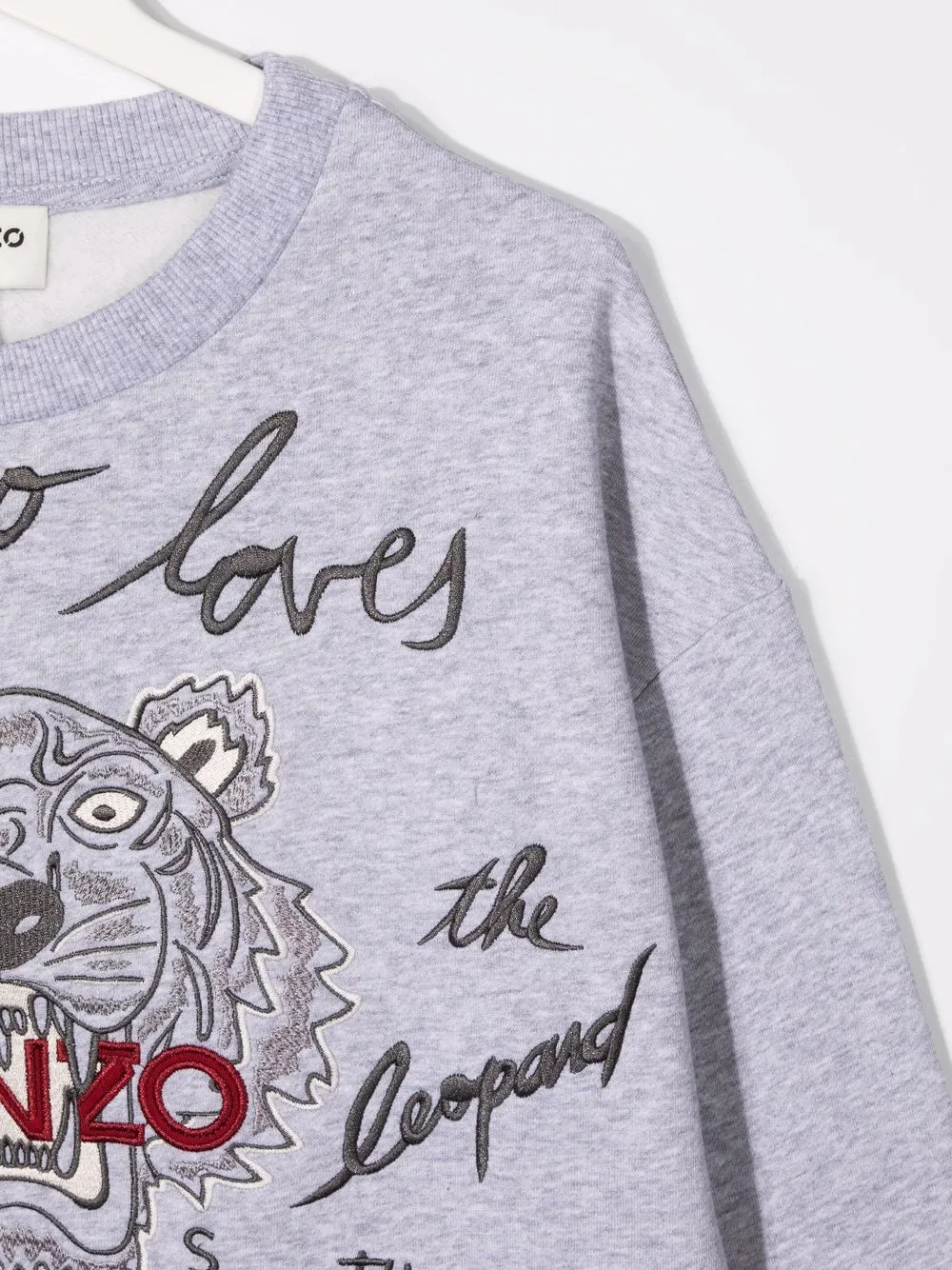 фото Kenzo kids толстовка из смесового хлопка с вышитым логотипом