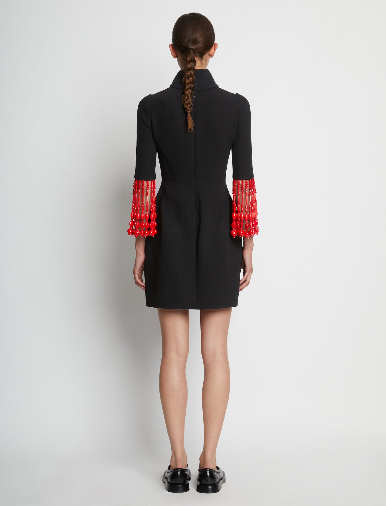 Bi-Stretch Crepe Dress with Beaded Sleeve #2