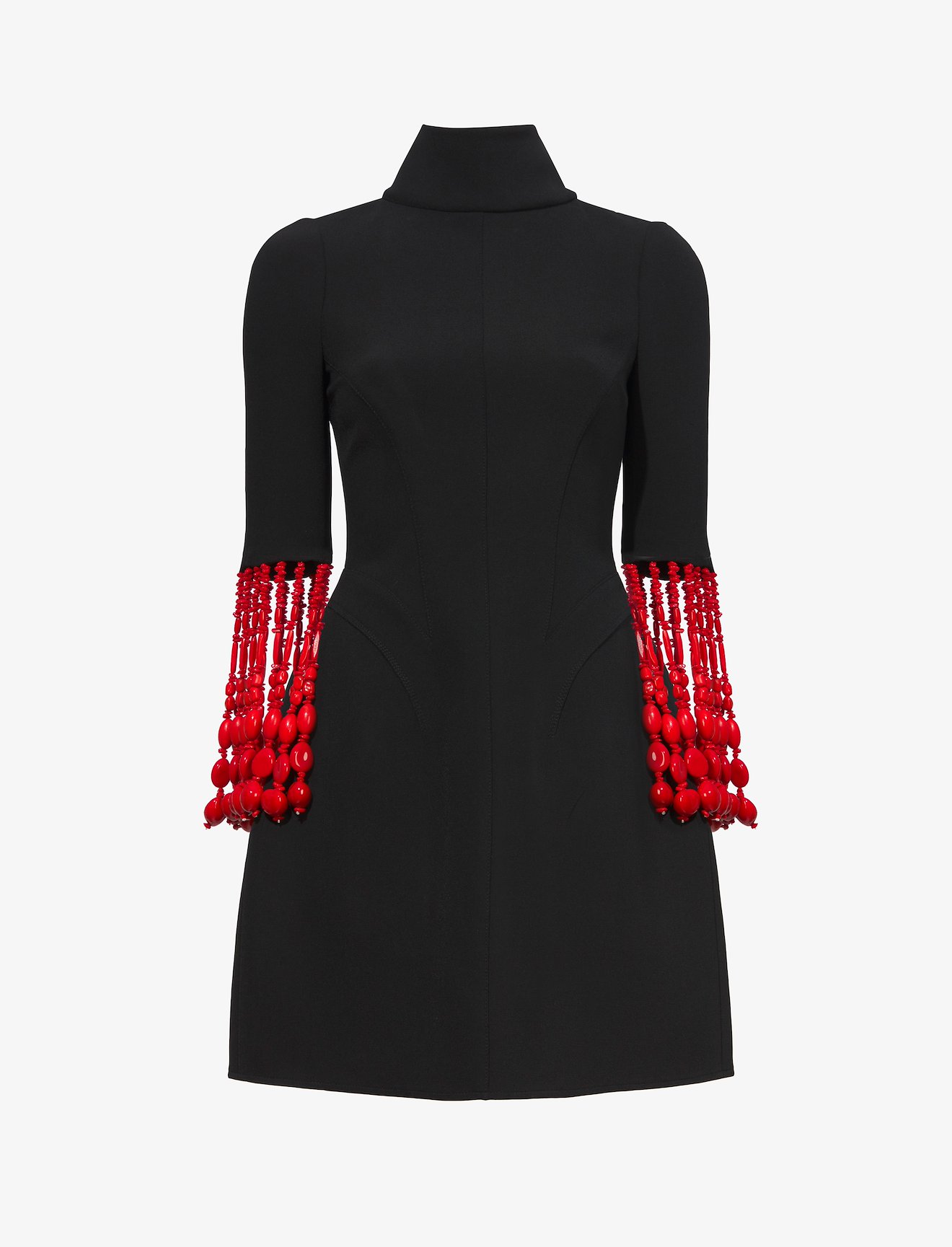 Bi-Stretch Crepe Dress with Beaded Sleeve #4