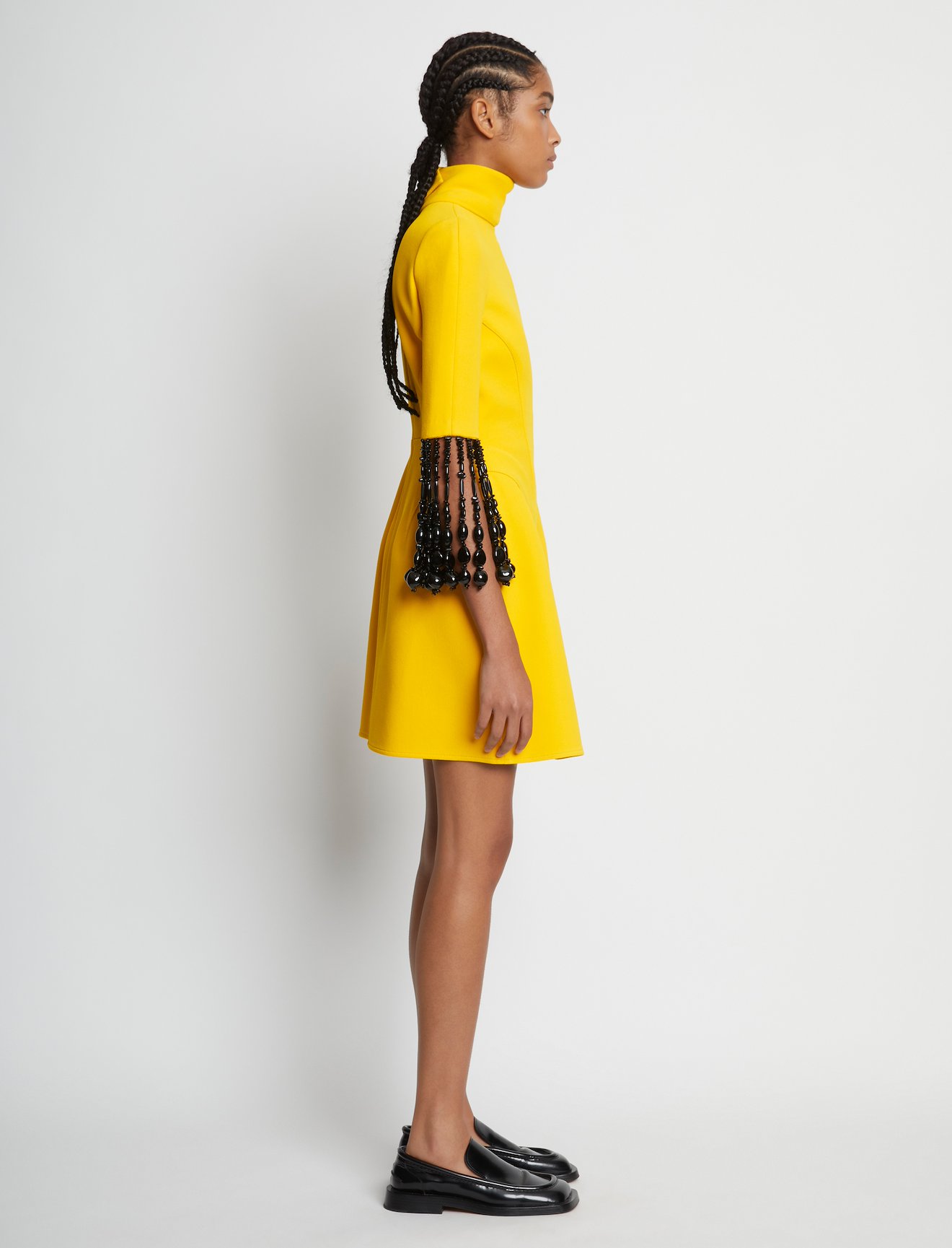 Bi-Stretch Crepe Dress with Beaded Sleeve #1