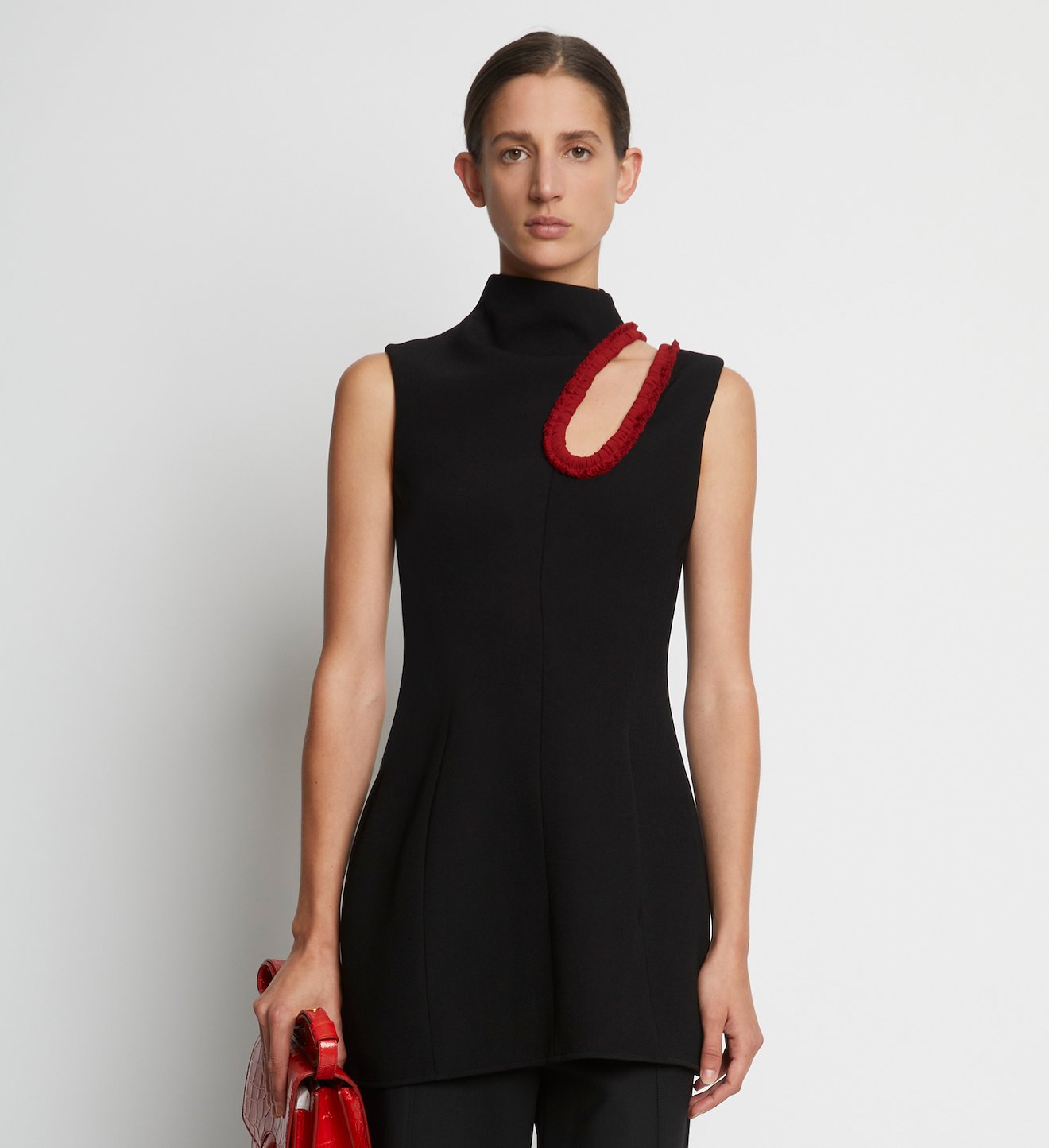 Bi-Stretch Crepe Cut Out Shell