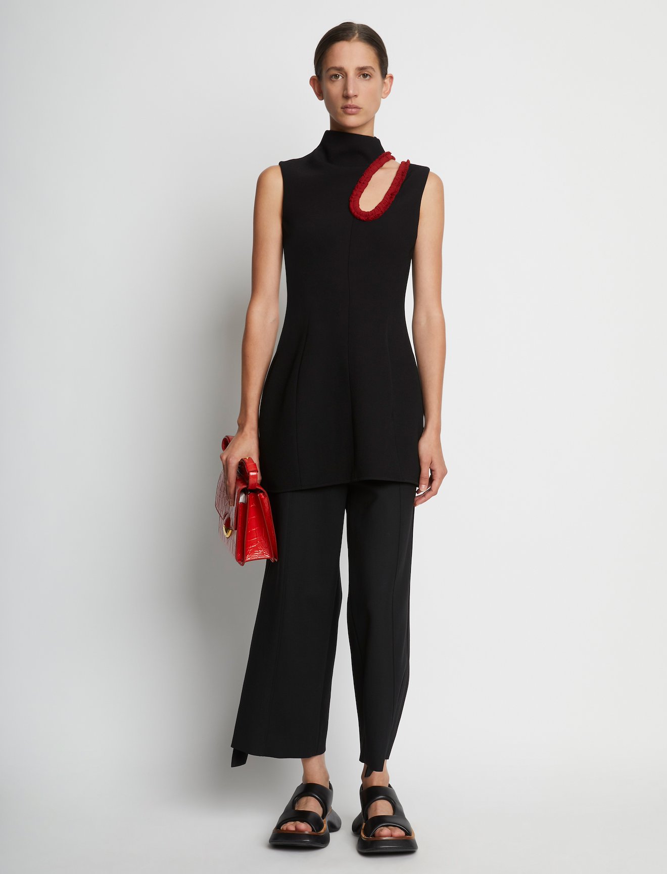 Bi-Stretch Crepe Cut Out Shell #1