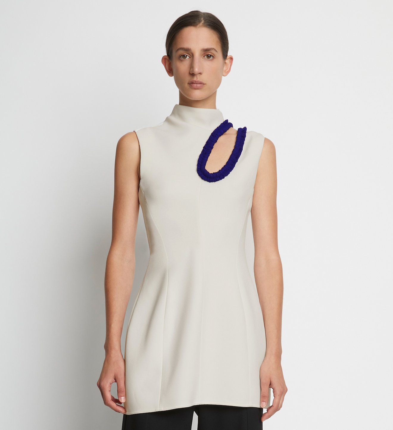 Bi-Stretch Crepe Cut Out Shell