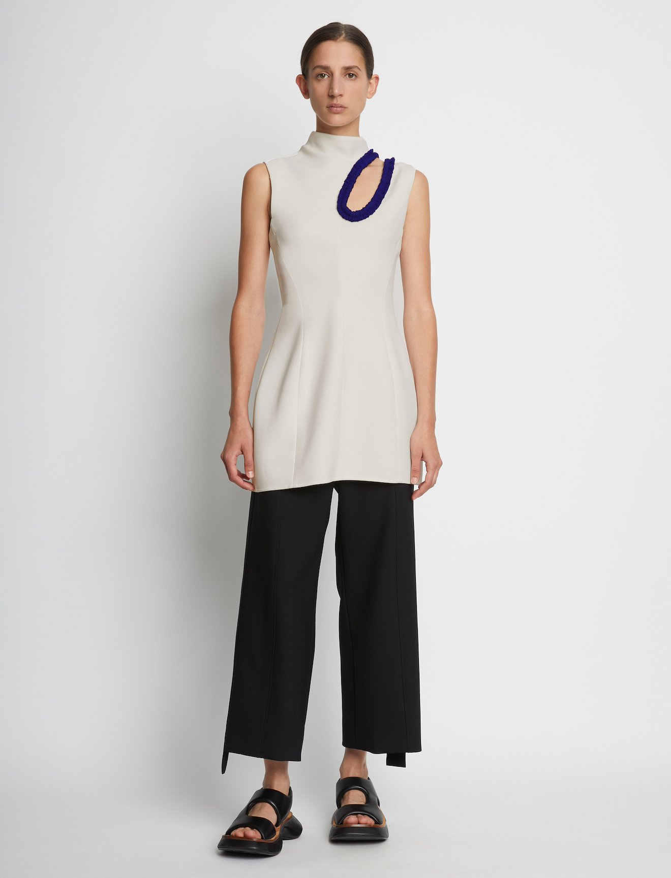Bi-Stretch Crepe Cut Out Shell #1