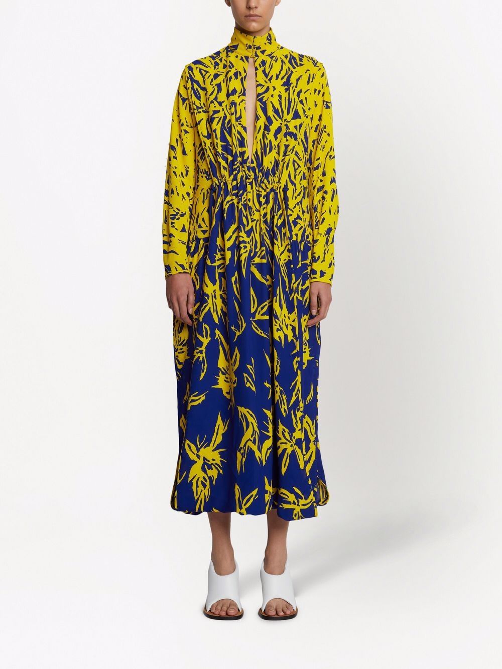 Proenza Schouler Midi-jurk met bloemenprint - Geel