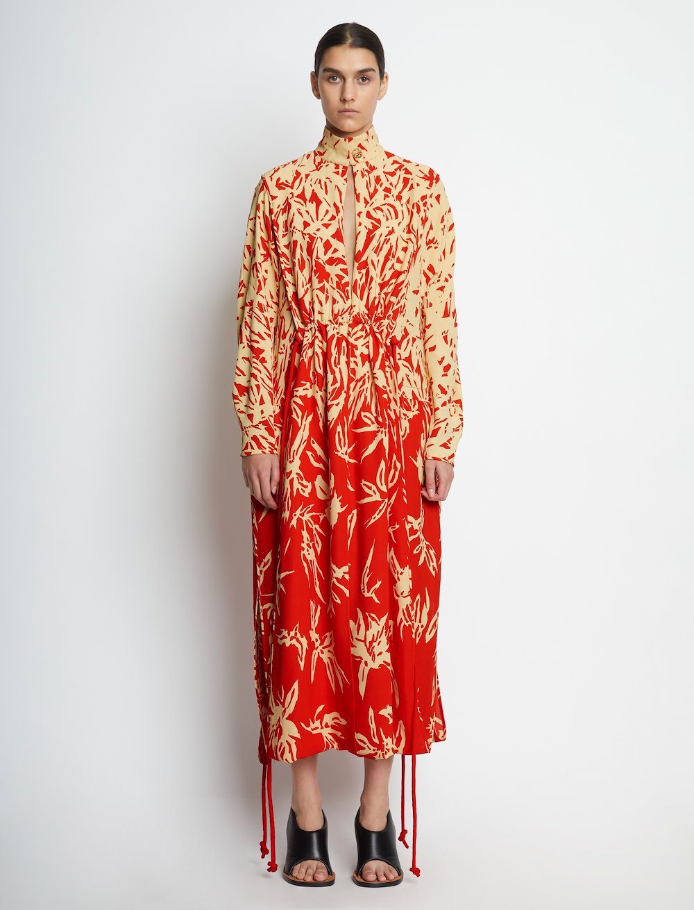 Dégradé Floral Long Sleeve Dress