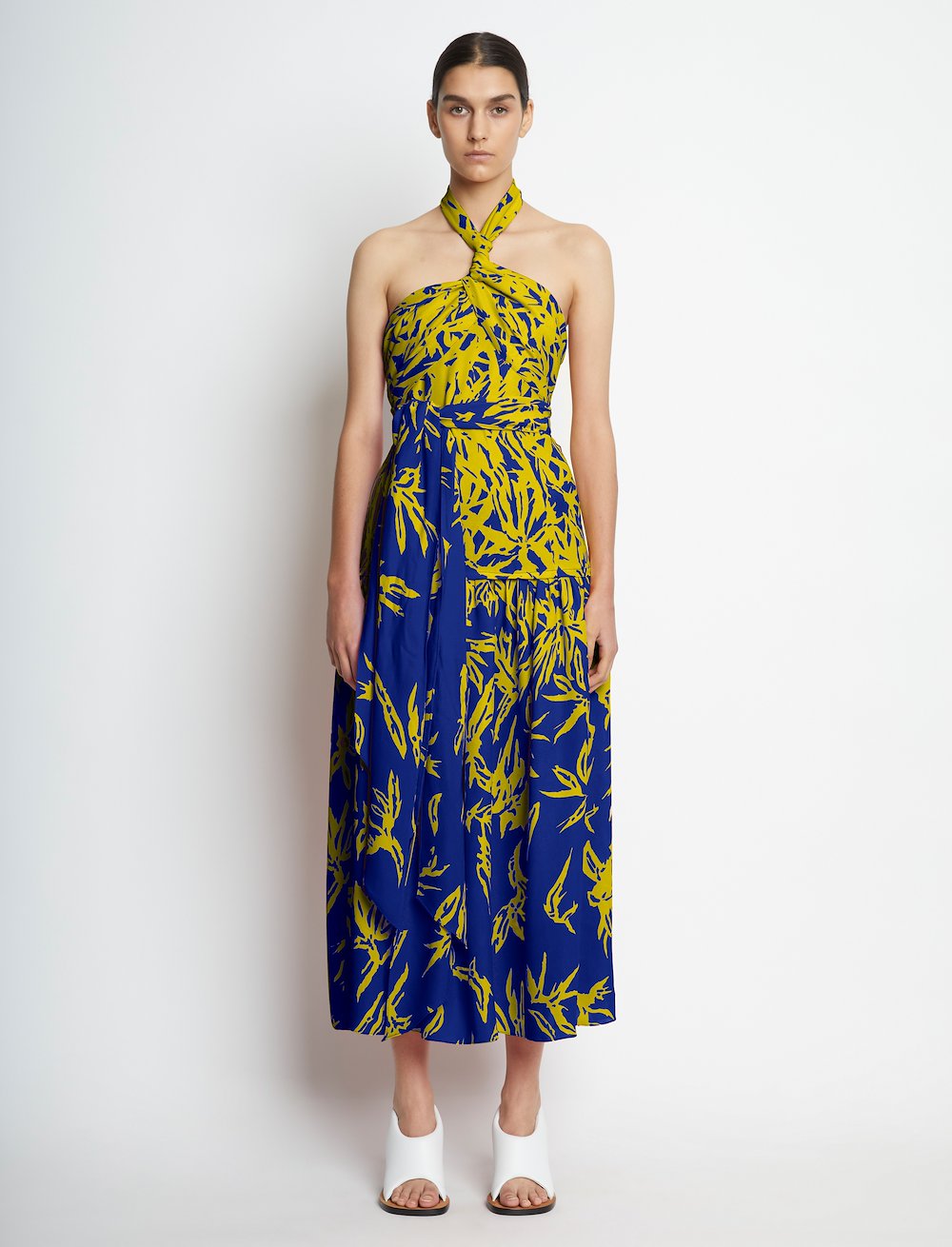 Dégradé Floral Halter Dress