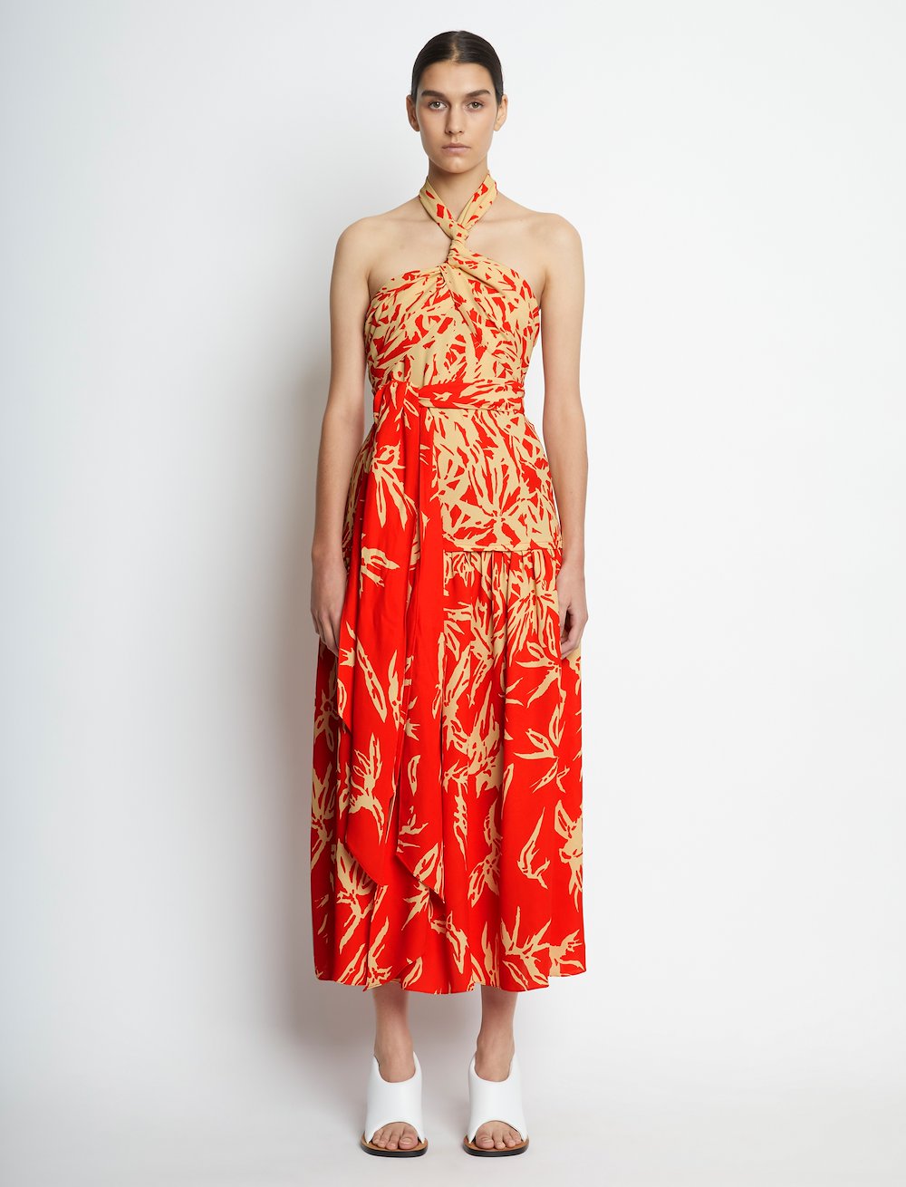 Dégradé Floral Halter Dress