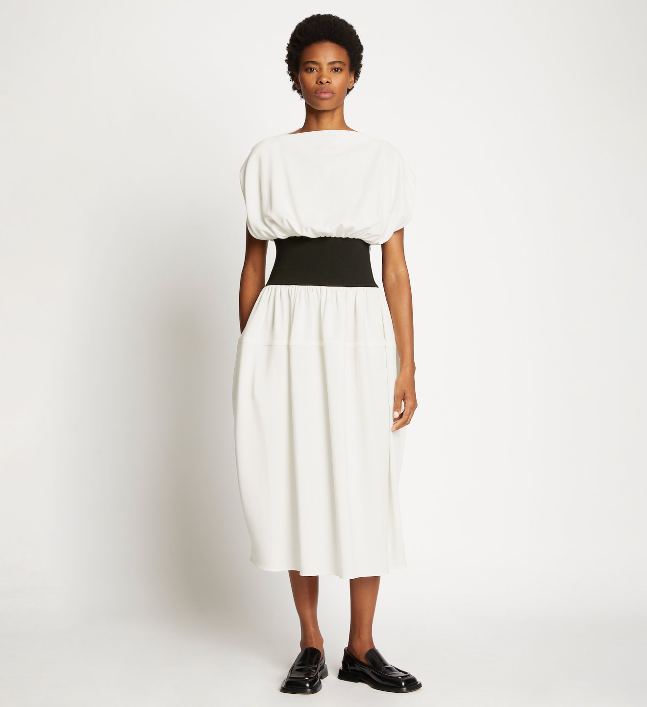 Bi-Stretch Crepe Waisted Dress