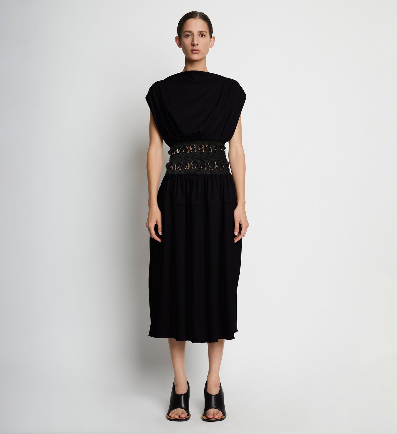 Bi-Stretch Crepe Waisted Dress