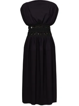 Proenza Schouler crochet-panel Technical Twill Dress | Black | FARFETCH AZ