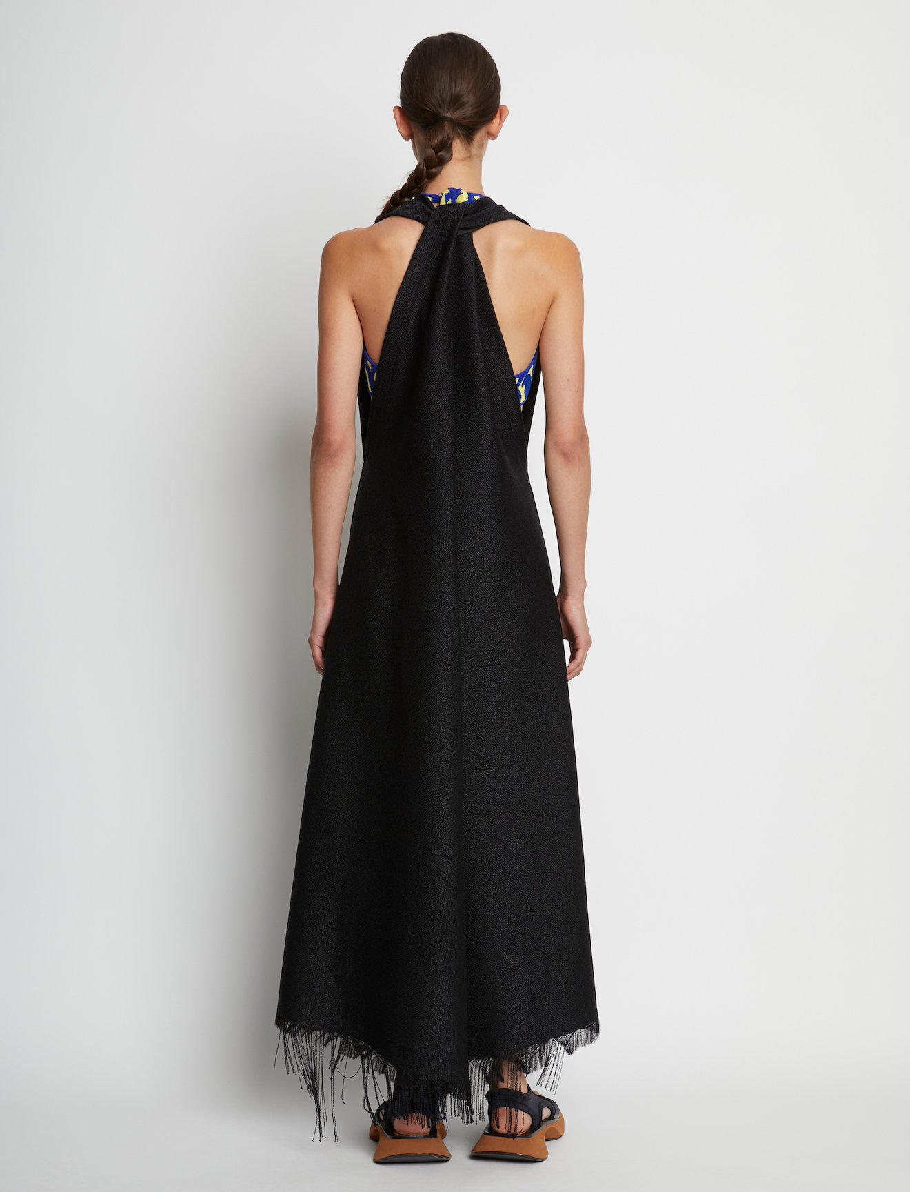 Boucle Crepe V-Neck Dress #2