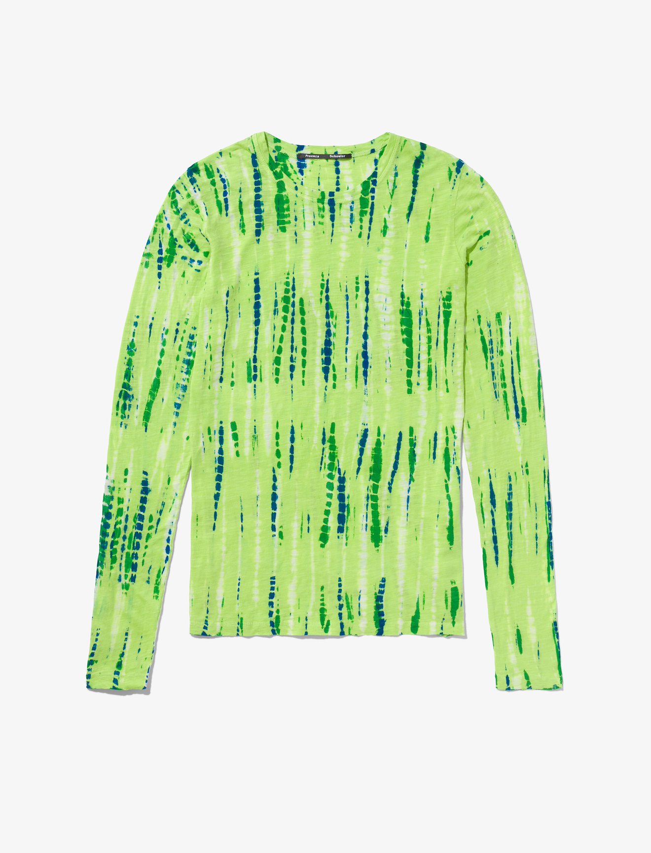 Tie Dye Long Sleeve T-Shirt in green | Proenza Schouler