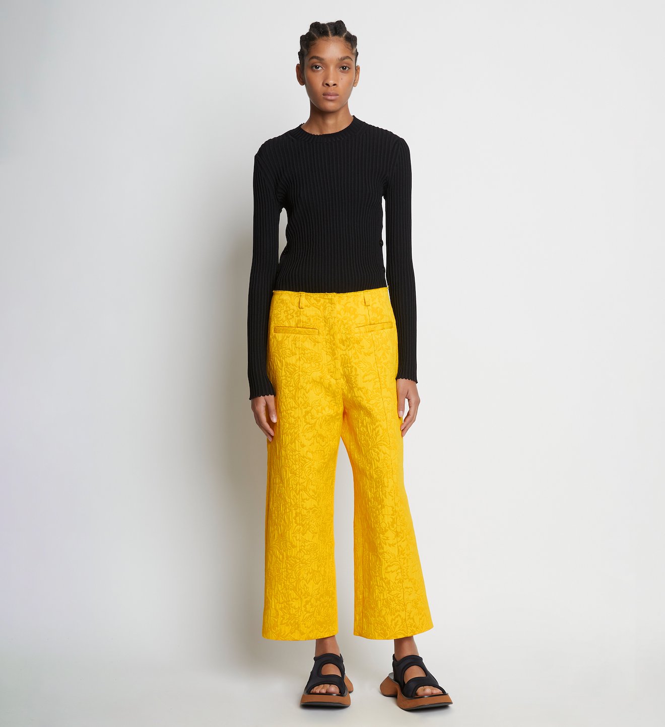 Floral Jacquard Pants